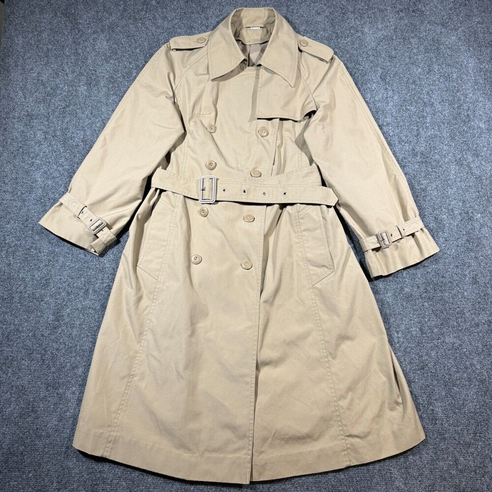 Ariston Rare Vintage Long Trench Coat Size 14 Made in Korea